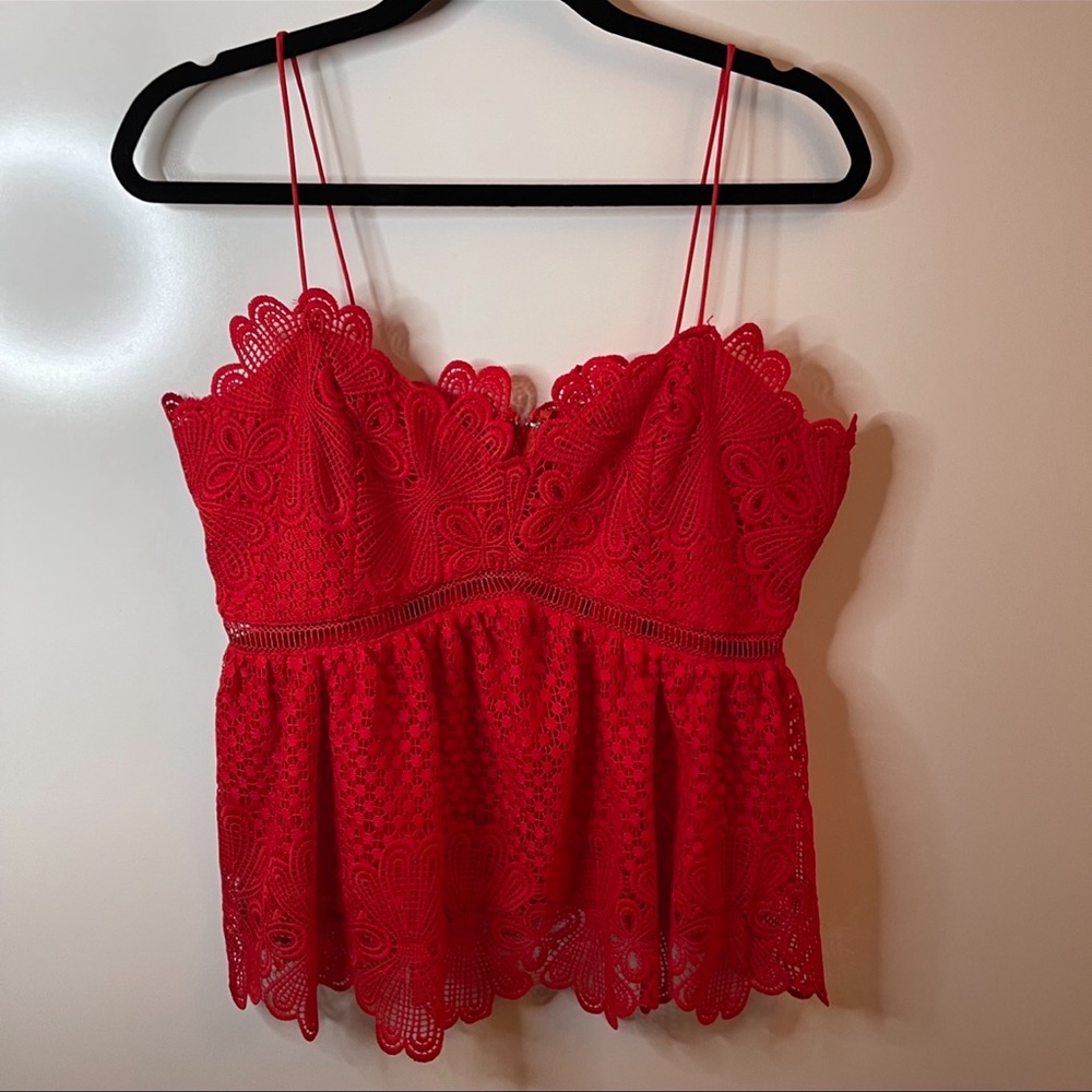 INA Women’s Red Lace Cami Blouse